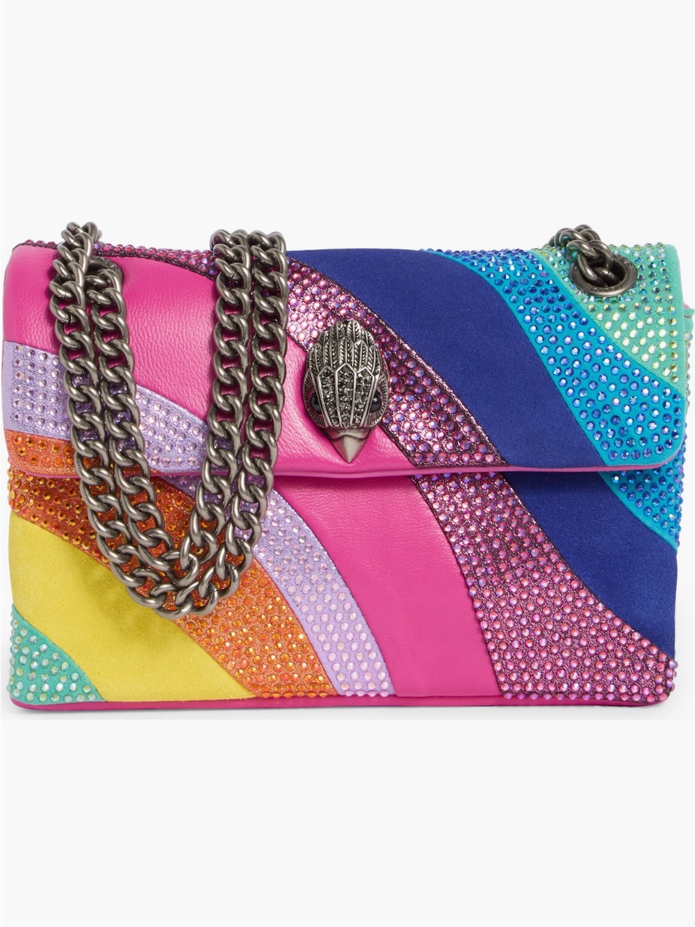 Kurt Geiger Multicolor Crystal-Embellished Rainbow Shoulder Bag